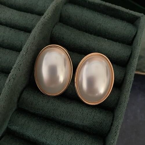 Imitation Pearls Earrings Sweet-New Oval Shapes Party Gift For Girls Women