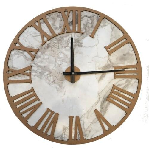 North Designed Ephesus Gold Roman Decorative Wall Clock 48 Cm