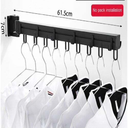 Indoor and outdoor simple black folding hanger wall-mounted telescopic hanger WY