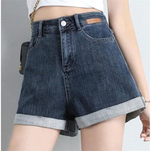 High-waist denim shorts women 2021 new summer fashion thinness trendy loose a-line hot pants Wide Leg Pants