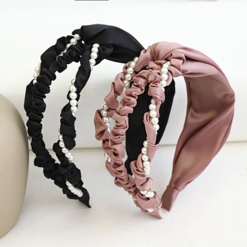 2020 Vintage Hollow Out Pearl Fold Bezel Hair Band Women Headband Girls Hair Accessories Hair Clips opaska do wlosow Hairband