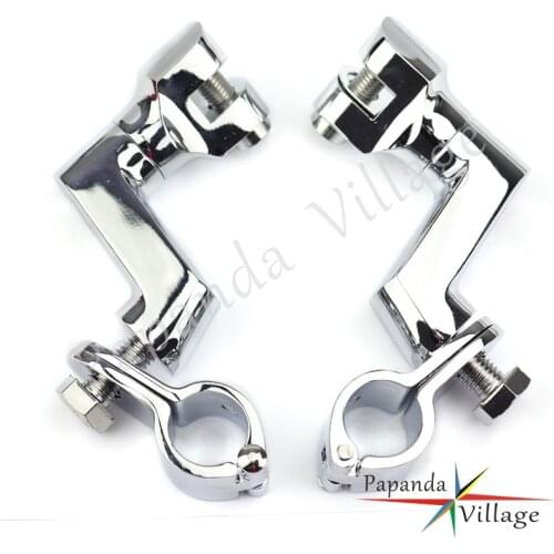 1" & 1-1/4" & 1-1/2" Chrome Engine Guard FootPeg Clamps Footrest Mount Clamps For Harley Bobber Chopper Cafe Racer ATV Scooter