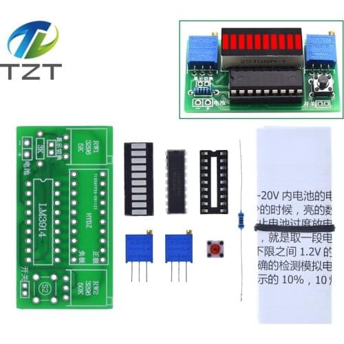 LM3914 10 Segment 3.7V Lithium 12V Battery Capacity Indicator Module Power Level Tester LED Display Electronic DIY Kits