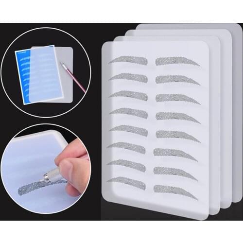 10pcs Dual Side Blank Tattoo Practice Skin Translucent Permanent Makeup Eyebrow Lips Skin Sheet For Needle Machine