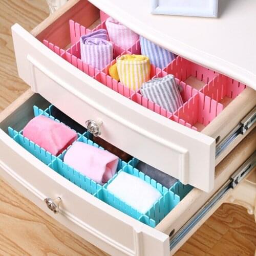 2/4pcs Household DIY Grid Drawer Separator Divider Adjustable Plastic Cabinet Grid Necessities Storage Chest Organizer Tools