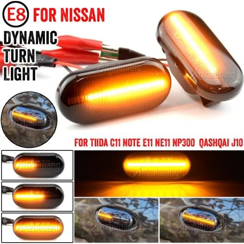 2pcs Dynamic LED Side Marker Lights 12V Flowing Turn Signal Light Side Repeater Lamp Panel Lamp for Nissan Qashqai J10 Micra C