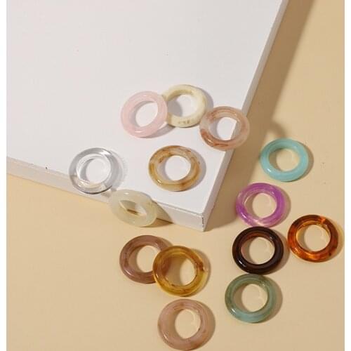 2021 New Colorful Transparent Acrylic Irregular Marble Pattern Ring Resin Tortoise Rings for Women Girls Jewelry