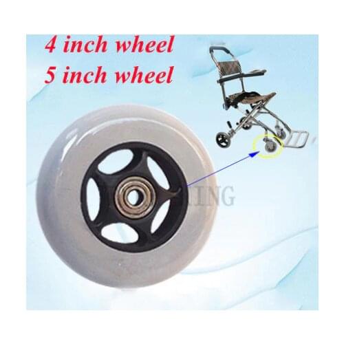 4 Inch Solid Wheel Tire Small Wheelchair Front Wheel 5 Inch Wheelchair Front Wheel, Childrens Trolley Wheel, Universal Wheel