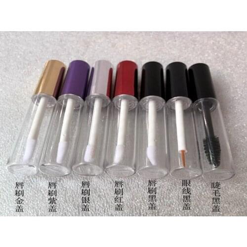 50pcs/lot Free shipping 5ml Transparent Plastic lip gloss Tube Bottles Eye Liner Mascara Cosmetic Empty Packaging Containers