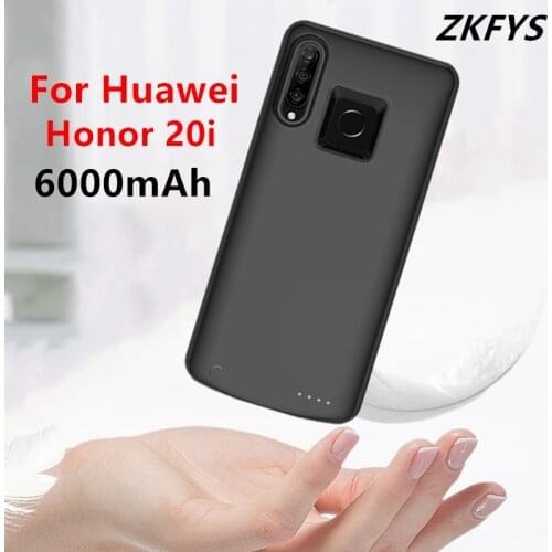 Battery Power Cases For Huawei Honor 20i Portable Charger Battery Case Cover 6000mAh External Power Bank Charger Battery Cases