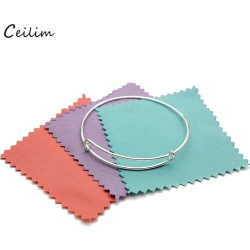 Cheap Wholesale 200PCS Flannelette Cleaning Cloth Silver Polishing Cloth for Gold Platinum Jewelry Anti Tarnish