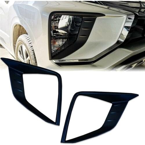 For Mitsubishi Xpander 2018-2020 1 Pair Front Bumper Fog Driving Light Lamp Protect Frame Cover Trim Molding