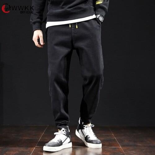 Spring Autumn Fashion Men Jeans Japanese Vintage Designer Denim Cargo Pants Spliced Harem Trousers Hip Hop Jeans Men Joggers