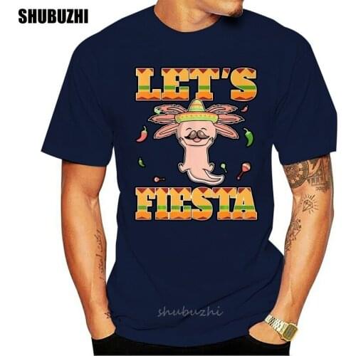 Men T Shirt Lets Fiesta Axolotl Cinco De Mayo Mexica Women tshirt fashion t-shirt men cotton brand teeshirt