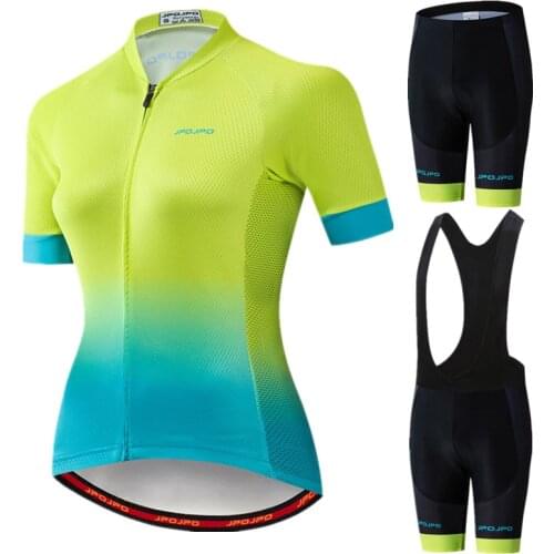 JPOJPO 2021 Pro Cycling Clothing Women Team Uniform Cycling Jersey Set Summer Quick Dry Bicycle Wear Racing MTB Bike Jersey Set