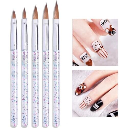 5Pcs/Set Nail Art Brush Soft Tip Multifunctional Ultra Thin Flower Stripes Lines Liner DIY Drawing Brush for Manicure