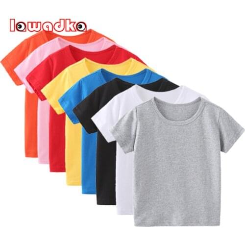 Lawadka Summer Cotton Kids Girl Boy T-Shirts Solid Short Sleeve Childrens Clothing Tops Casual Baby Clothes Outfit Tees 10T