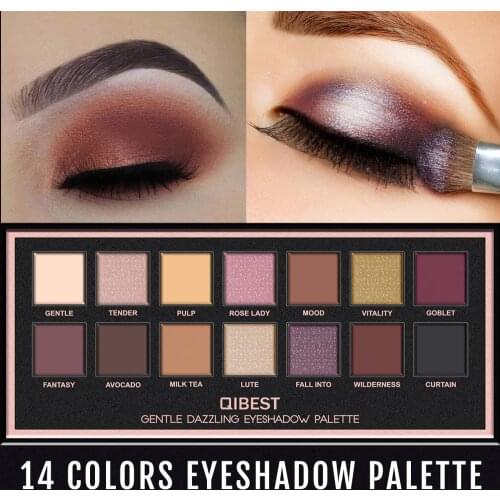 QIBEST 14 color matte eye shadow disc fashion charming Pearl Eye Shadow Palette cosmetics cosmetics