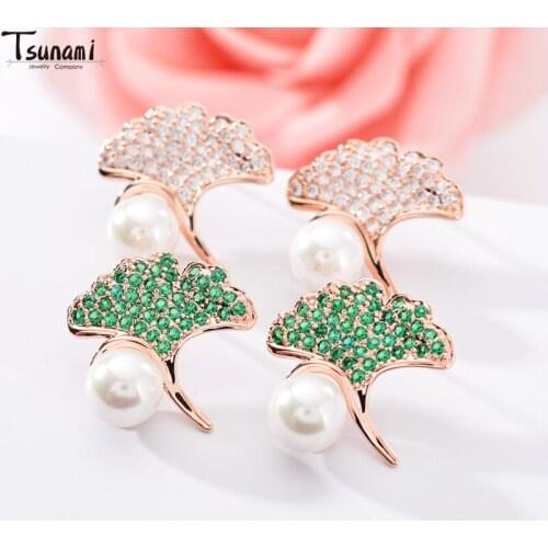 Fashion Simple Female Earrings Hollow Cubic Flower Glass Zirconia Ear Earring Exquisite Jewelry Hot Daily Birthday Festival Gif