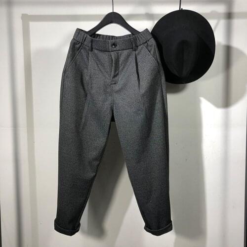 Owen Seak Men Casual Cargo Harem Pants High Street Wear Hip Hop Ankle Length Mens Clothing Sweatpants Autumn Black Pants