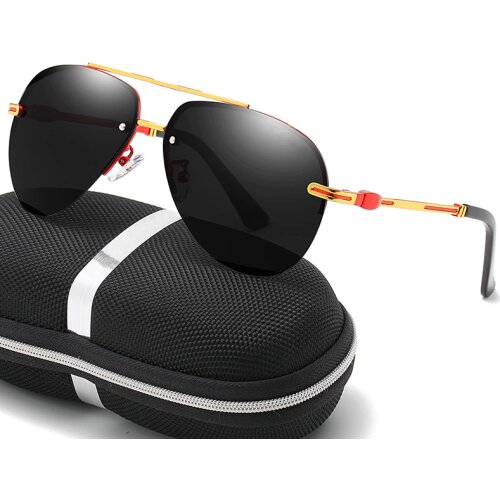 Fashion Brand Sunglasses Men Mercede Vintage Metal Rimless Polarized Glasses For Driving UV400 Eyewear With Accessories 20202