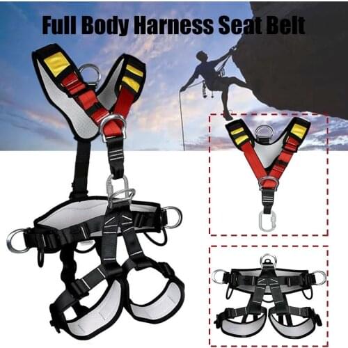 Outdoor Rock Mountain Climbing Aerial Work Rappelling Shoulder Safety Belt Harness Equip Half Body Waist Harness Aerial Survival