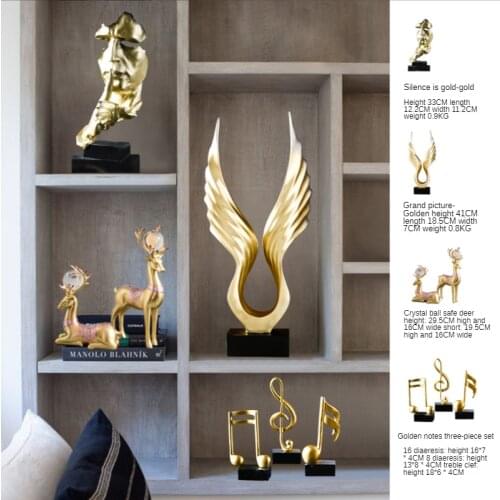Nordic Light Luxury Home Decor Golden Crystal Ball Accessories Living Room Decorations Offices Ornaments Figurines For Interior