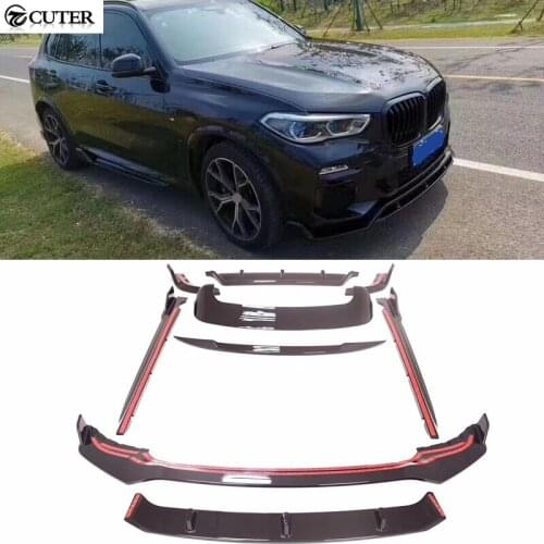 Newest G05 X5 Carbon Fiber front lip rear diffuser Rear Bumper Aprons Side Splitter side skirts rear spoiler for BMW G05 X5 2020
