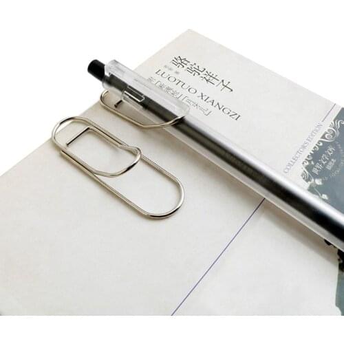 P82A 25Pcs Stainless Steel Pen Holder Clip for Notebook Journals Paper Clipboard Pictures School Office Supplies