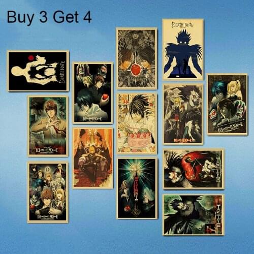 Classic Anime Series Death Note Posters Retro Kraft Paper Poster Bar Room Decoration Painting Art Wall Sticker Picture