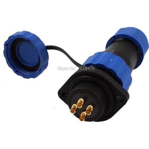 SD20 20mm 4 Pin Flange Waterproof Aviation Connector Plug Socket Straight IP68