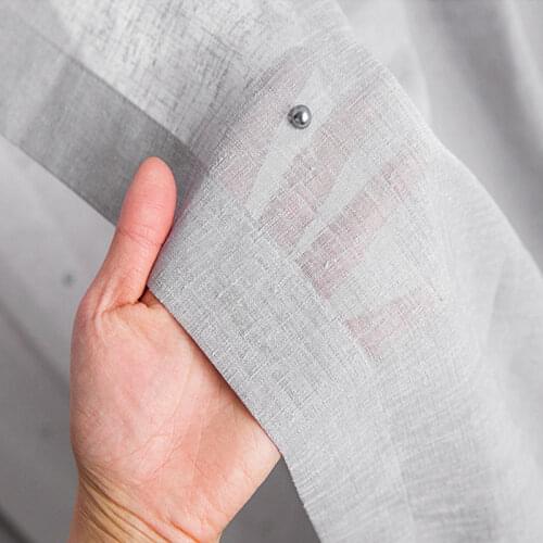 Grey Pearl Sheer Curtain for Living Room Romantic Beads Organza Fabric Pastoral Rural Window Treatment Drapes M234D