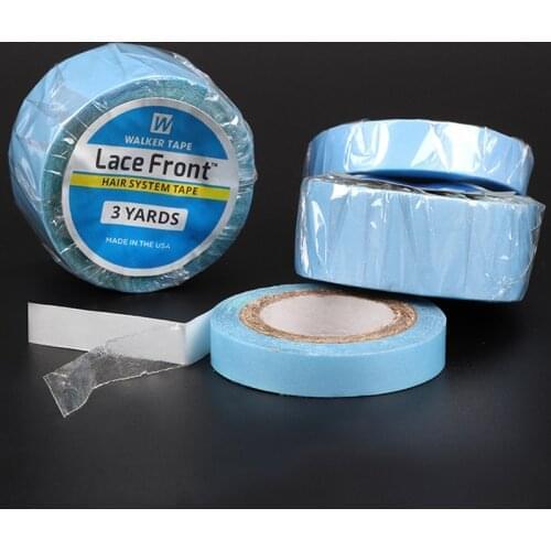 Plussign Waterproof Skin Adhesive Ultra Thin Double Sided Tape Blue 0.8Cm 1Cm 1.9Cm 2.54Cm Width 3Yards Lace Wig Glue Hair Tape