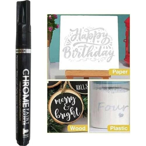 Silver Art Liquid Mirror Chrome Marker Mirror Pen 0.7/1/3mm Reflective Paint Pen DIY Highlight Pen for Arts Crafts Card Marking
