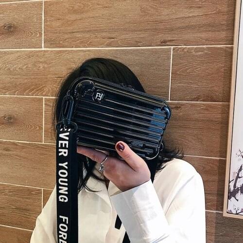 Womens Luxury Suitcase Shape Shoulder Bag Mini Luggage Bag Fashion Unisex Chain Small Handbag Student Wallet Card Case