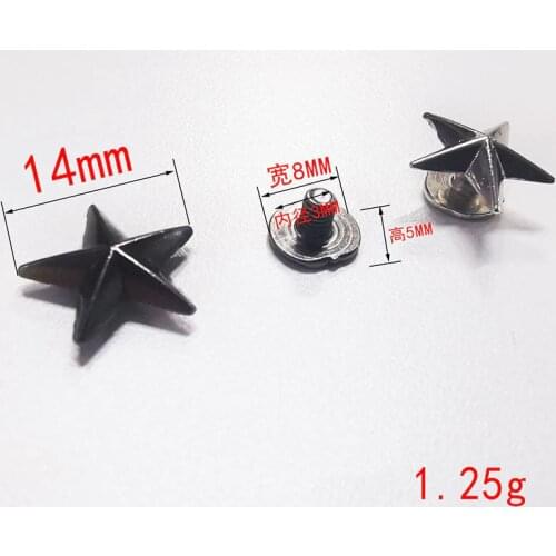 10 Pcs / Lot DIY Convex Five Pointed Star Rivet Shoe Accessories Hardware Hat With Screw Decoration For Leather Craft Bag Belt