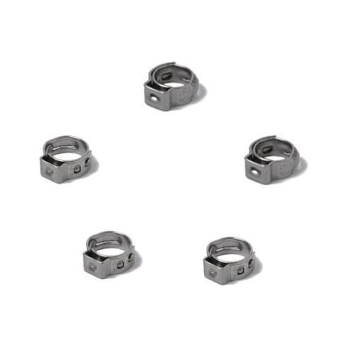 10 Pieces Stainless Steel Single Ear Hose Clamps Adjustable Size 5.3mm-6.5mm