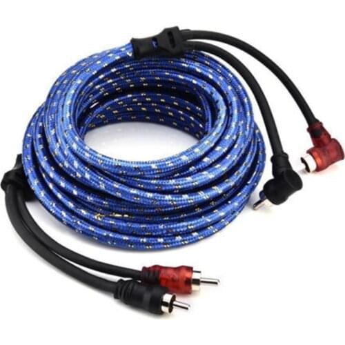 5M 2 Rca To 2 Rca Plug Car Stereo o Cable Amplifier Braided Tool