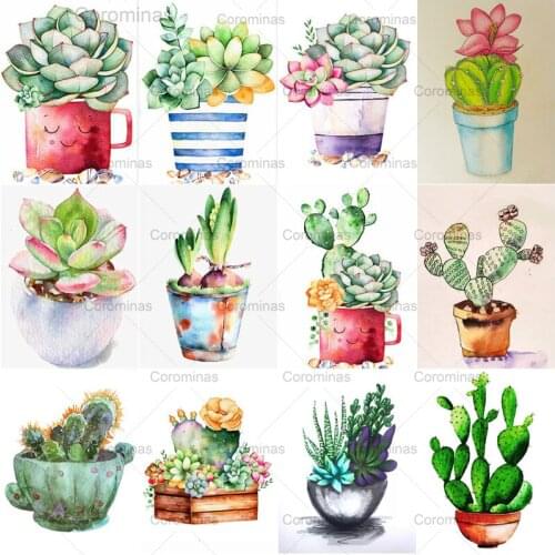 5D Diy Diamond Painting Succulents Small Fresh Full Drill Embroidery Art Cross Stitch Mosaic Rhinestones Handicraft Home Decor