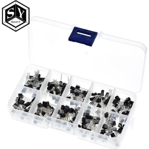 BC337 BC327 2N2222 2N2907 2N3904 2N3906 S8050 S8550 A1015 C1815 Transistor Assortment Kit 10value 200PCS,Transistors Box Pack