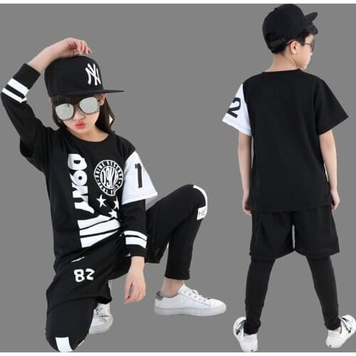 Black Children Girl Boy JAZZ Hip Hop Hiphop Performance Dance Costume