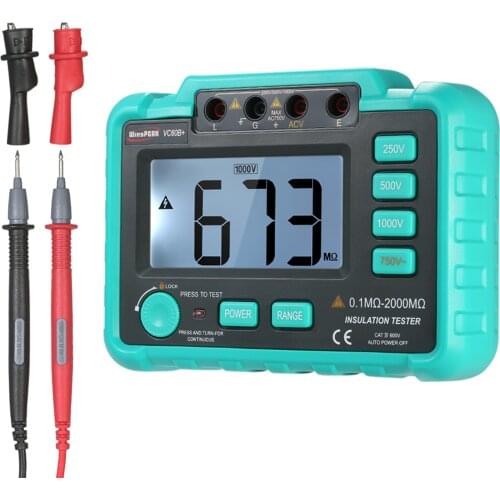 WinsPEAK VC60B+ LCD Digital Insulation Resistance Tester Megohm Meter Megohmmeter Megometer Megger Esr Meter Transistor Tester