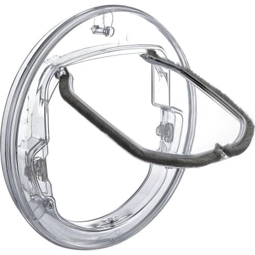 Pet Dog Door 4 Ways Round Transparent Household Cat Gate Lockable Security Pet Entrance Glass Window Puppy Hole Door for Cat Dog