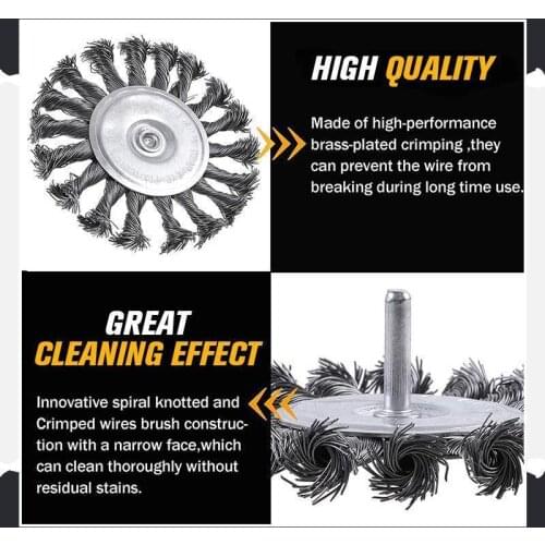 Wire Polishing Brush Rust Removal Polishing Tools For Drill Angle Grinder Rotary Joint Knot Twisted Polishing Steel Brush Wheel