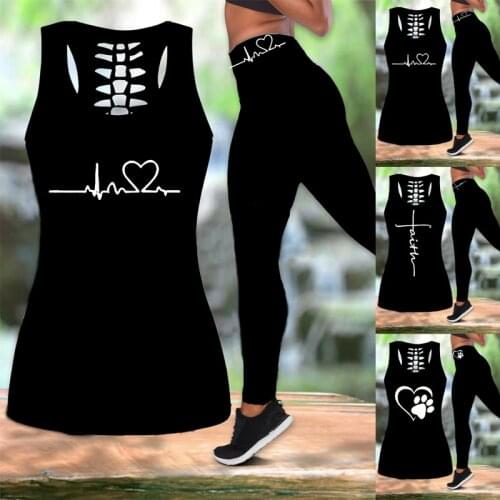Two Piece Yoga Set Women Tops and Leggings Suits Sportwear Gym Fitness Running Suits Letter Print Workout Tracksuit Plus Size