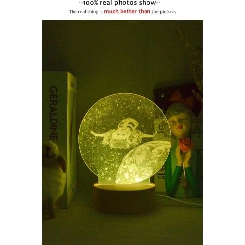 Creative 3D LED Night Lights with Sensor Areoboat Acrylic Illusion Lamp Colors Change for Bedroom