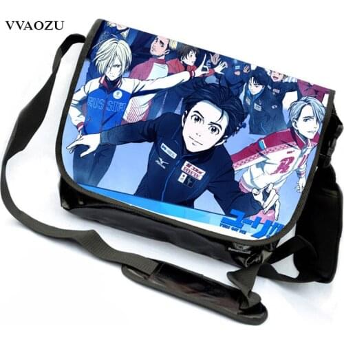 Fashion Yuri on Ice Victor Nikiforov Cosplay Shoulder Bag Unisex Students Canvas Messenger Cross Body Bags Sling Pack Satchel