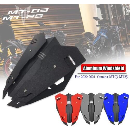 MT03 MT25 CNC Aluminum Windshield For Yamaha MT 03 25 2020 2021 Windscreen Wind Air Deflector Flyscreen Motorcycle Accessories