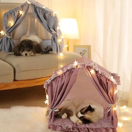 Cat Litter Four Seasons Universal Tent Litter Removable And Washable Small Dog Teddy Mats Deep Sleep House Litter Princess Bed