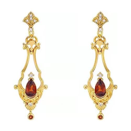 The New 2021 Fashion And Simple Red Crystal Long Earrings Dress For The Party
